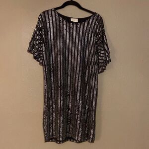 Everly Black and silver Dress Bell sleeves Small